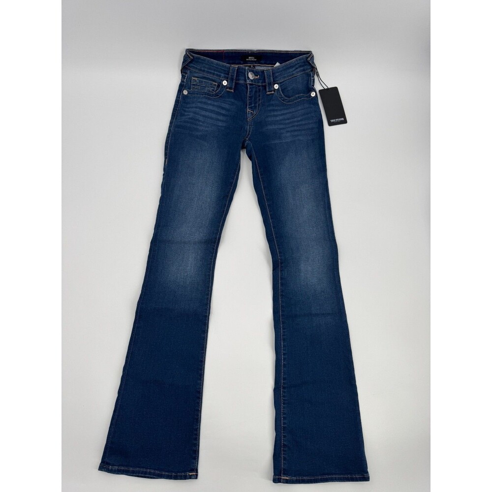 True Religion Becca Mid Rise Bootcut Jeans Women's 25 Blue Denim 5-Pocket Preppy